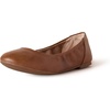 Amazon Essentials Women’s Comfortable Round Toe Ballet Flats, Cushioned Memory Foam(Chestnut Brown Faux Leather)