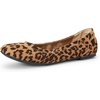 Amazon Essentials Women’s Comfortable Round Toe Ballet Flats, Cushioned Memory Foam(Faux Leopard)