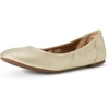 Amazon Essentials Women’s Comfortable Round Toe Ballet Flats, Cushioned Memory Foam(Gold)