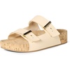 Amazon Essentials Women’s Double Strap Cork Sandals(Beige)
