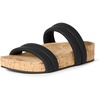 Amazon Essentials Women’s Slide Cork Sandals with Cradling Moulded Footbed, Faux Leather(Black)