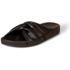 Amazon Essentials Women’s Twist Slide Sandal with Cradling Cupped Sole, Faux Leather(Black)
