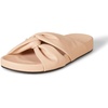 Amazon Essentials Women’s Twist Slide Sandal with Cradling Cupped Sole, Faux Leather(Light Beige)