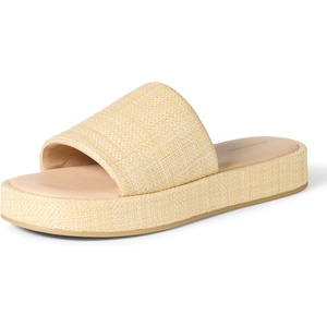 Amazon Essentials Women’s Slide Flatform Sandal(Brown Raffia)