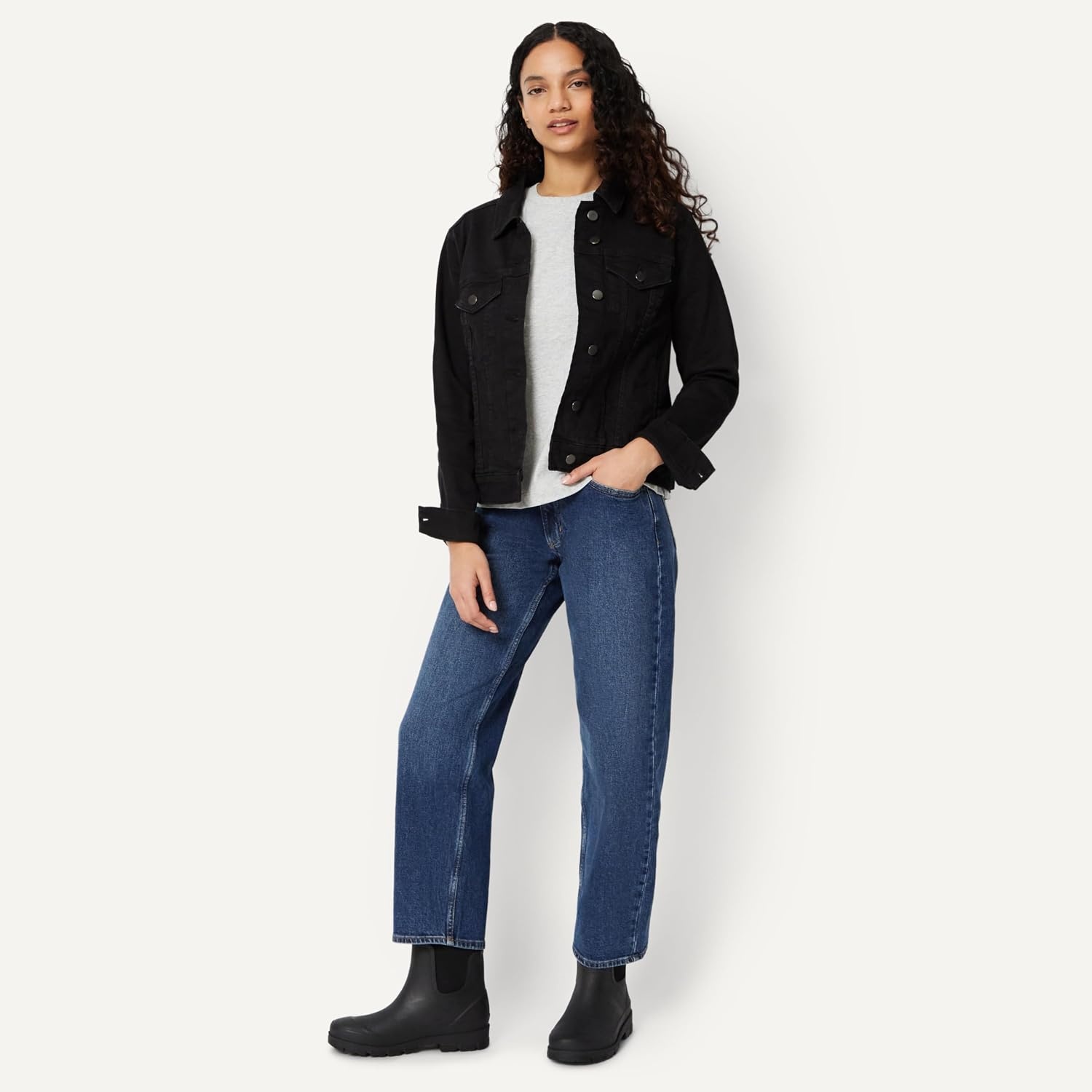 image:imageAmazon Essentials Womens Chelsea Ankle Rain BootBlack