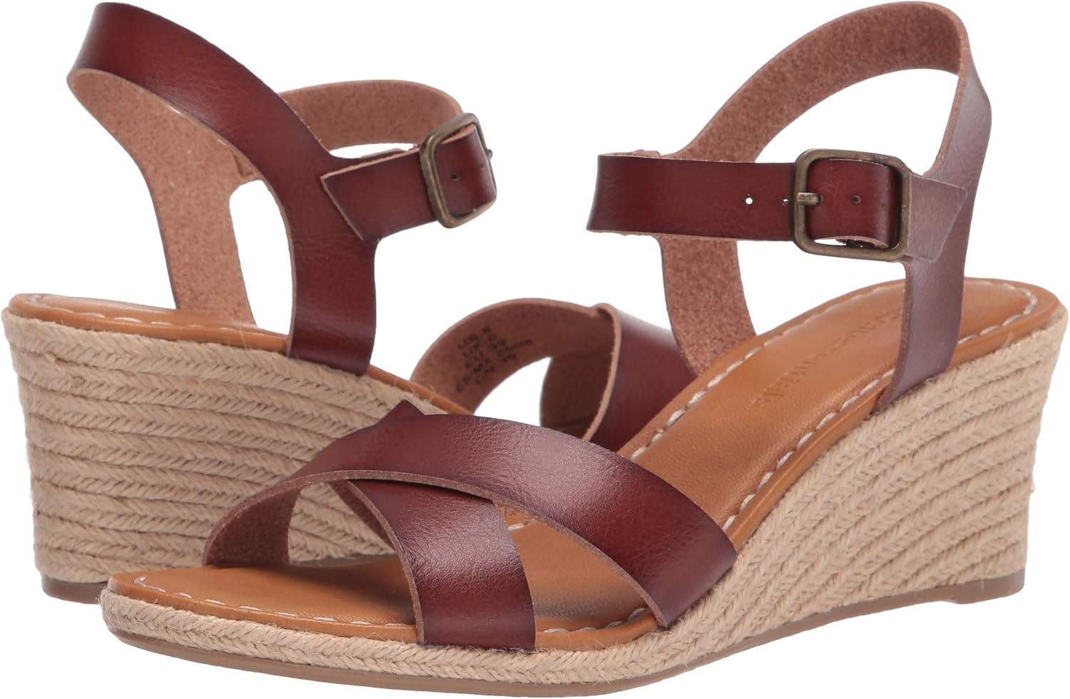 image:imageAmazon Essentials Womens Espadrille Wedge Sandal with Adjustable Buckle Elastic StrapBrown