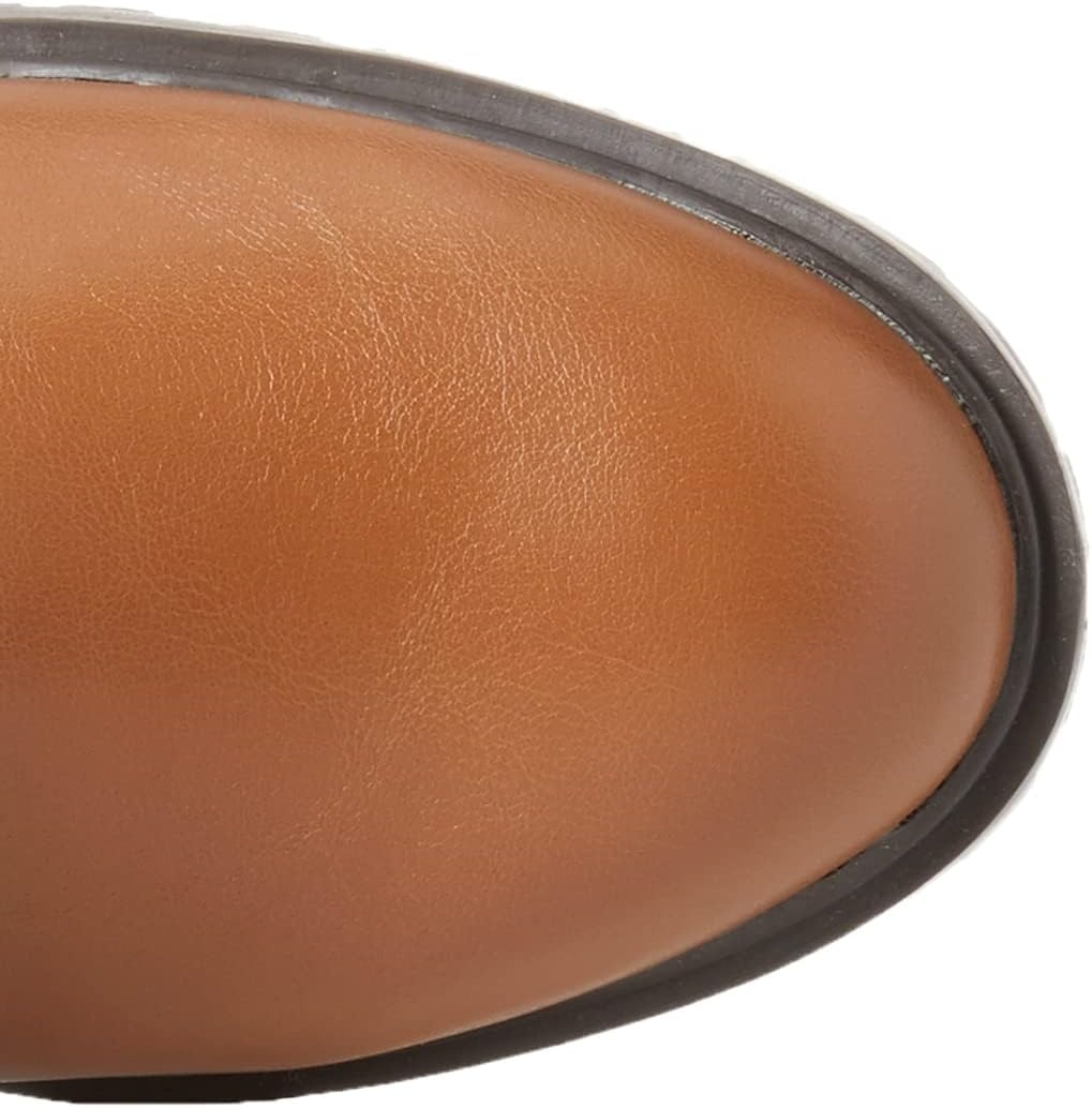 image:imageAmazon Essentials Womens Knee High Riding BootBlack Dark Caramel Faux Leather