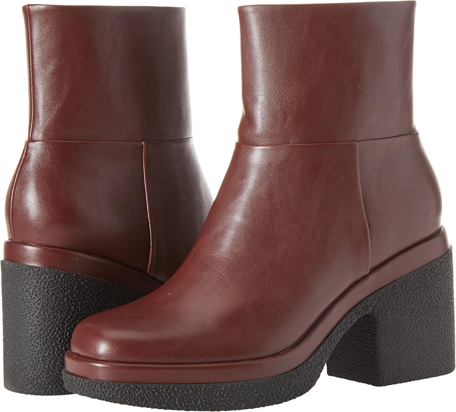 image:imageAmazon Essentials Womens Platform Ankle Boots with Square Toe Faux LeatherBlack Oxblood