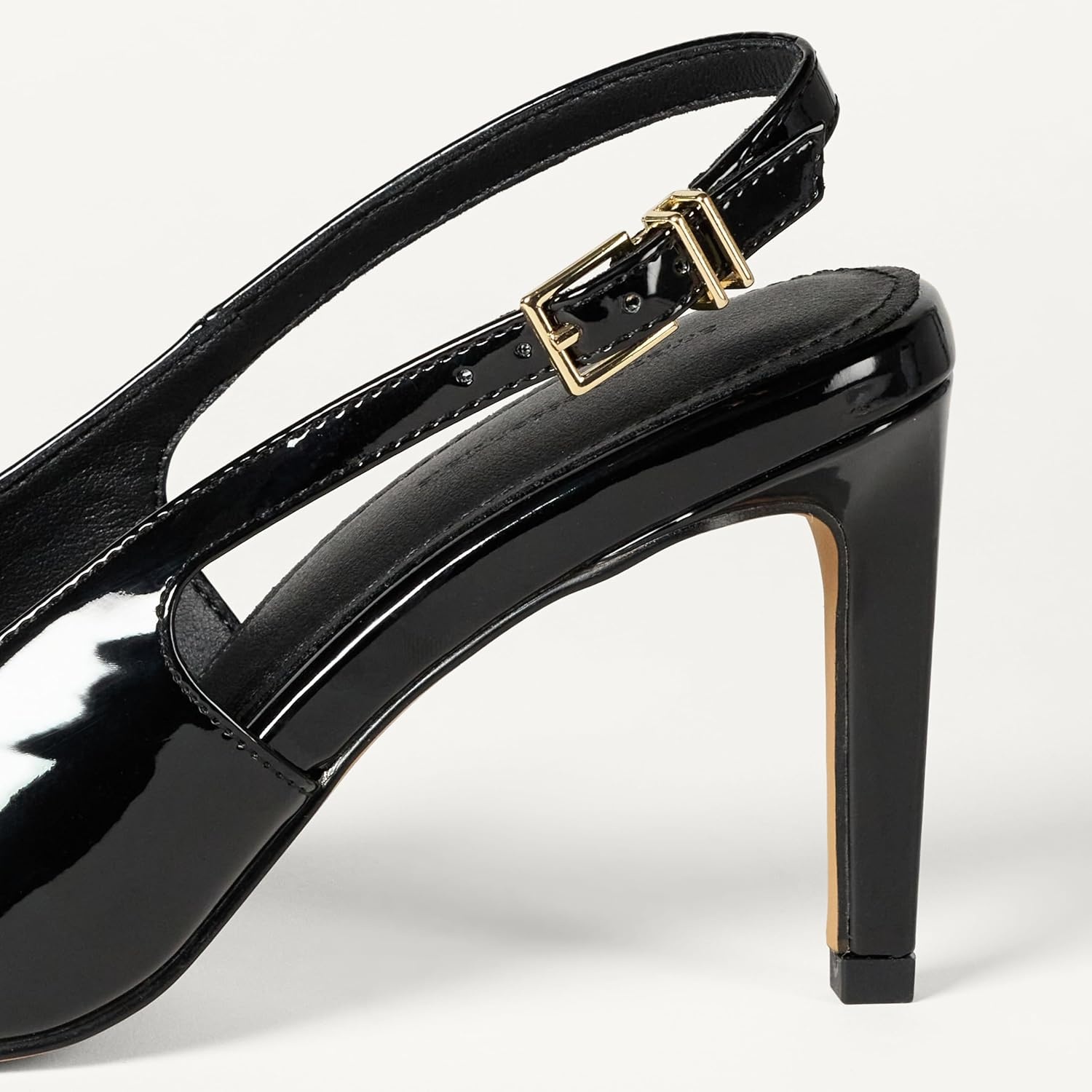image:imageAmazon Essentials Womens Pointed Toe Slingback Heels with Ankle StrapBlack Patent