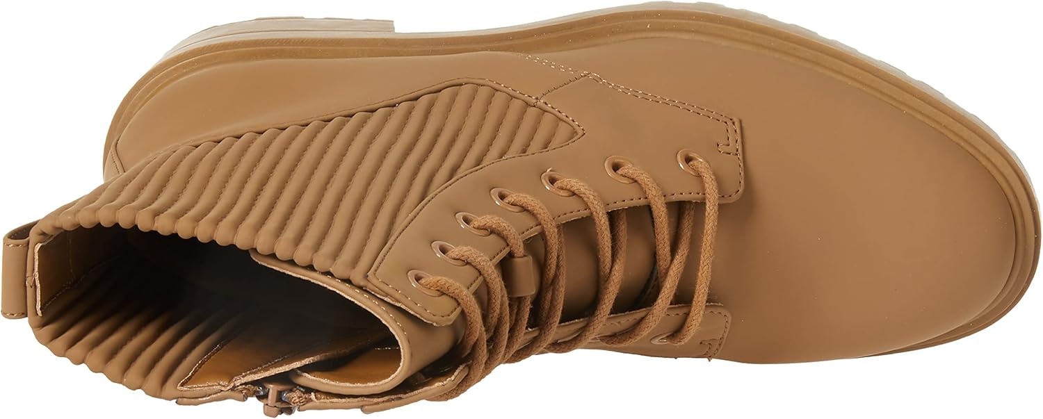 image:imageAmazon Essentials Womens Rubberized Combat Boot with Chunky OutsoleDark Tan