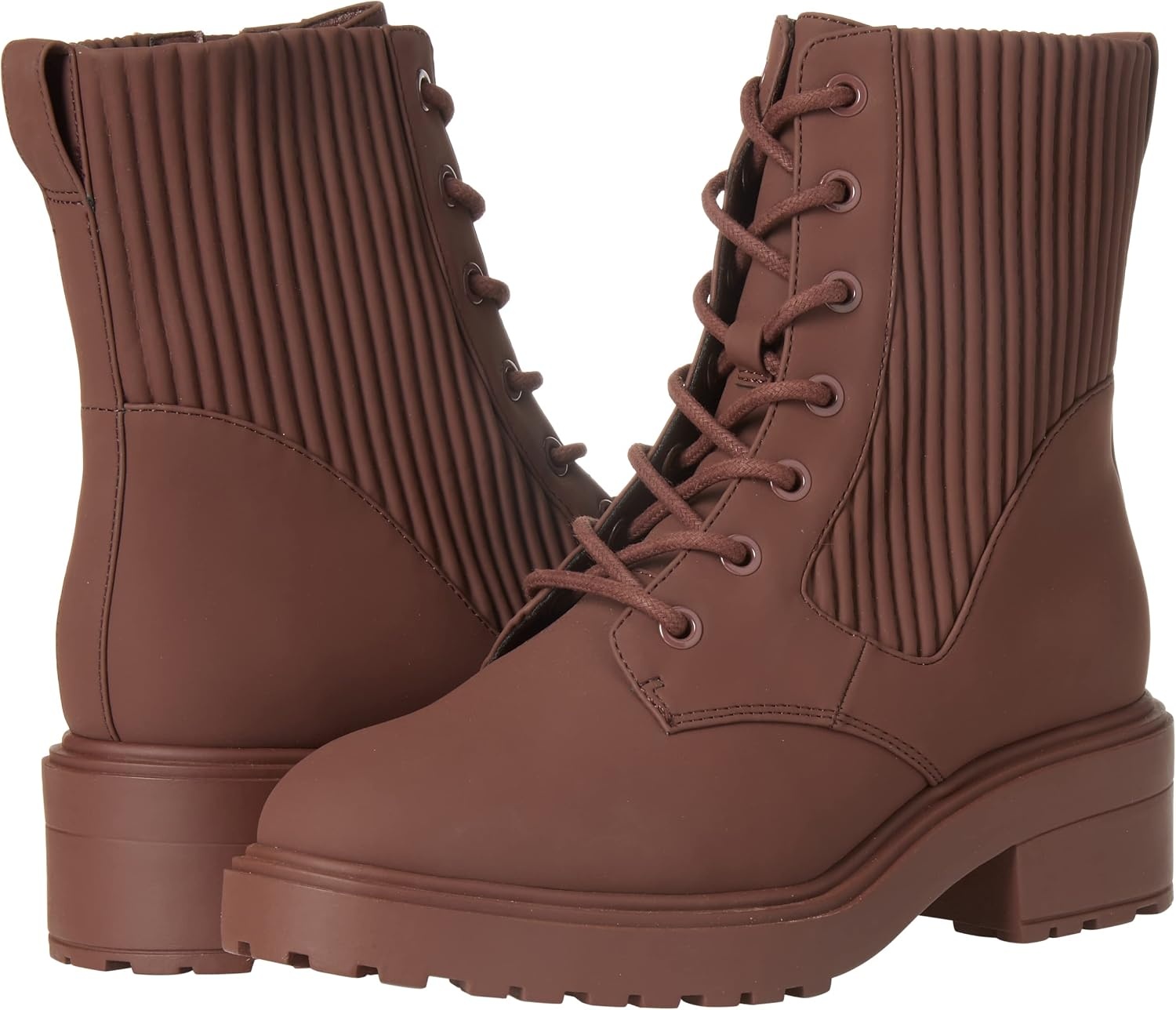 image:imageAmazon Essentials Womens Rubberized Combat Boot with Chunky OutsoleOxblood