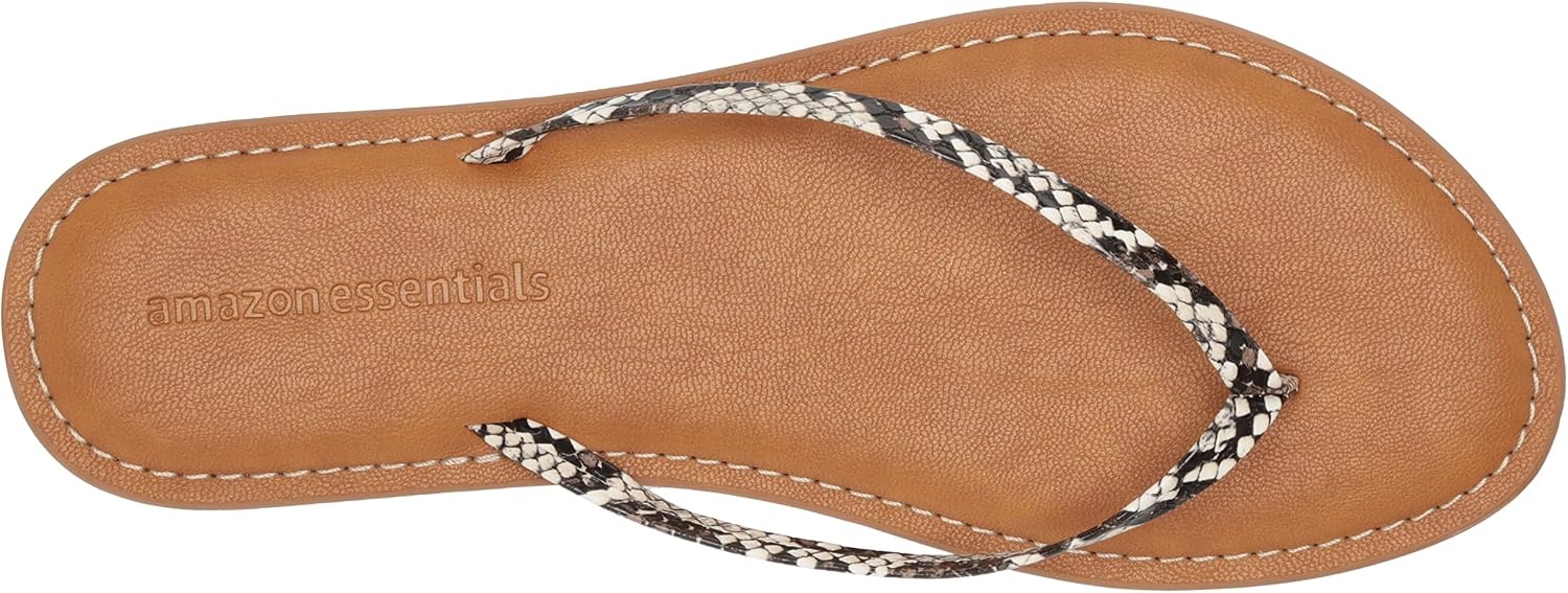 image:imageAmazon Essentials Womens Thong SandalBlack White Snake Print