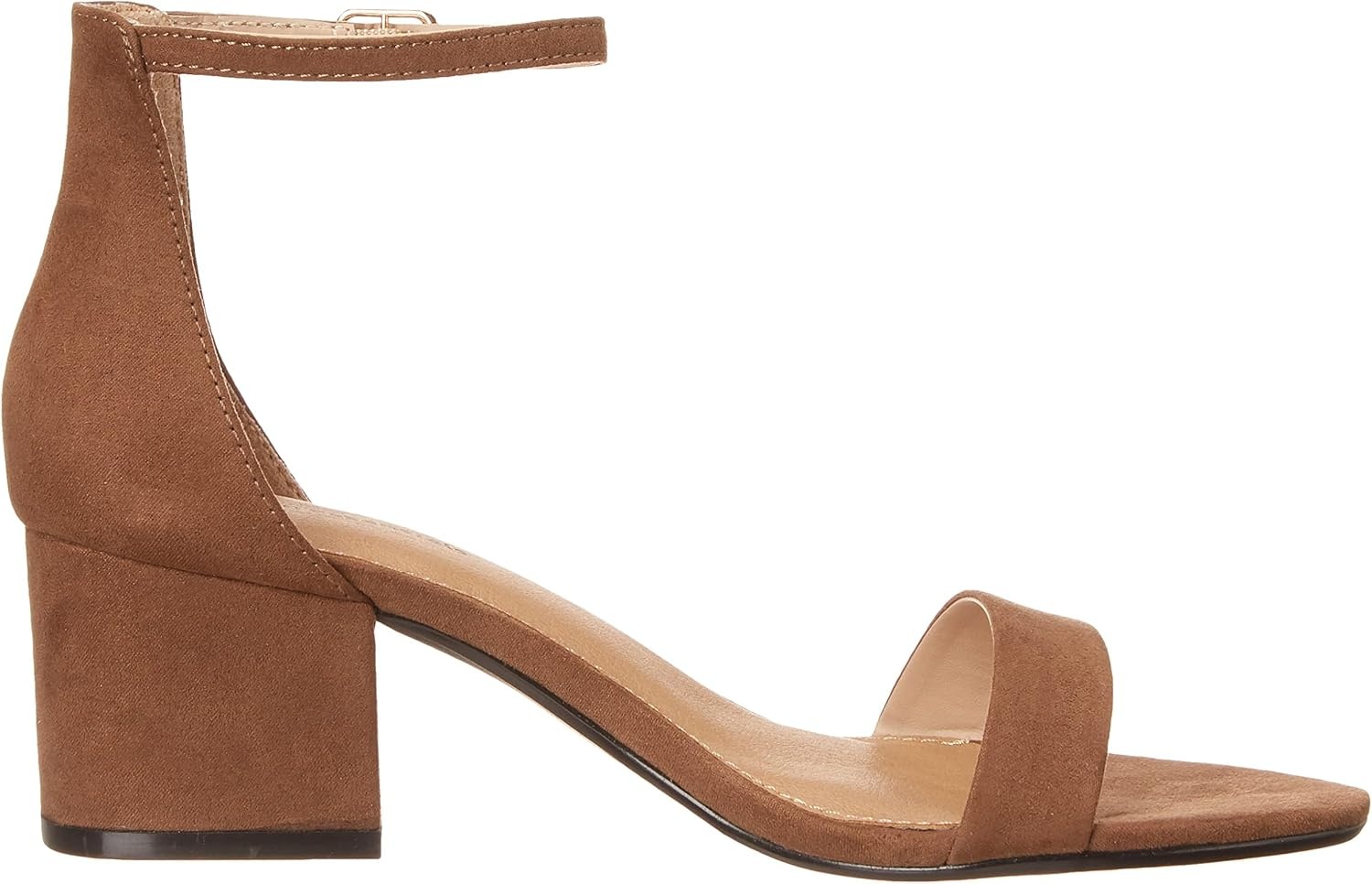 image:imageAmazon Essentials Womens Two Strap Heeled Sandals with Adjustable Ankle Strap Padded Memory Foam InsoleBrown