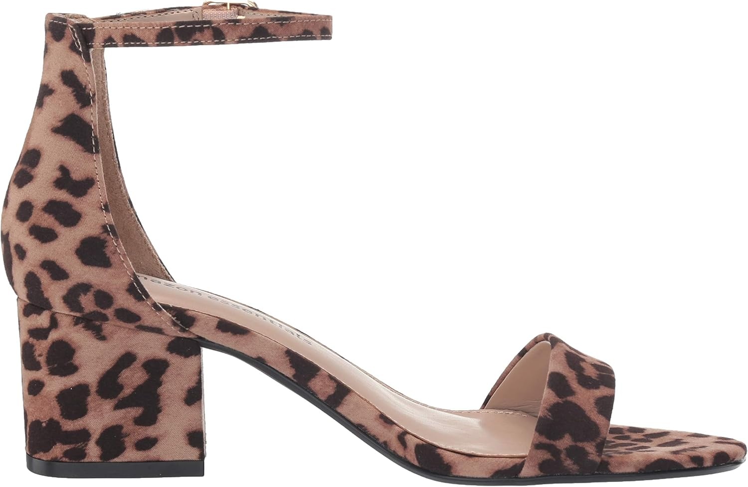 image:imageAmazon Essentials Womens Two Strap Heeled Sandals with Adjustable Ankle Strap Padded Memory Foam InsoleLeopard