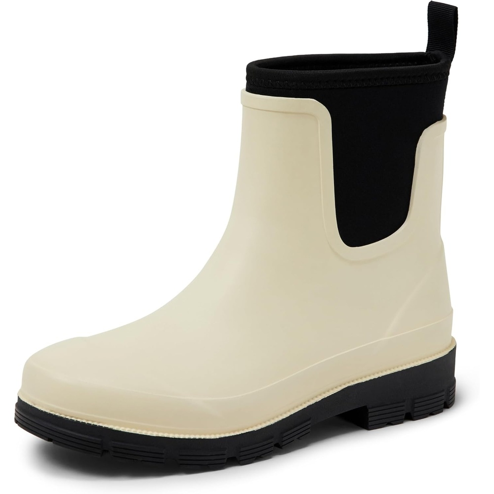 image:imageAmazon Essentials Womens Chelsea Ankle Rain BootIvory