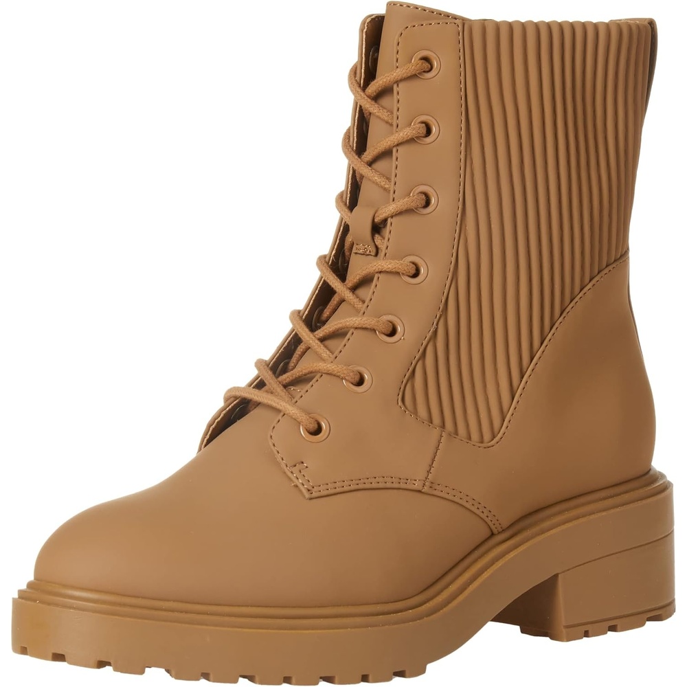 image:imageAmazon Essentials Womens Rubberized Combat Boot with Chunky OutsoleDark Tan