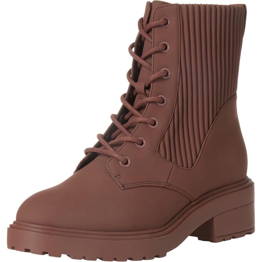 image:imageAmazon Essentials Womens Rubberized Combat Boot with Chunky OutsoleOxblood