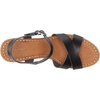 Amazon Essentials Women’s Espadrille Wedge Sandal with Adjustable Buckle, Elastic Strap(Black)