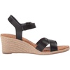 Amazon Essentials Women’s Espadrille Wedge Sandal with Adjustable Buckle, Elastic Strap(Black)