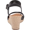 Amazon Essentials Women’s Espadrille Wedge Sandal with Adjustable Buckle, Elastic Strap(Black)