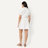 Amazon Essentials Women’s Fit & Flare Cotton Poplin Collared Short Sleeve Dress with Elastic Waist(Bright White)