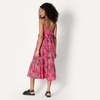 Amazon Essentials Women’s Fit and Flare Empire Waist Sweetheart Neck Cotton Sateen Tiered Maxi Dress(Hot Pink Red Leafy Floral)