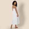 Amazon Essentials Women’s Fit and Flare Empire Waist Sweetheart Neck Cotton Sateen Tiered Maxi Dress(White)