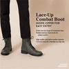 Amazon Essentials Women’s Lace-Up Combat Ankle Boots with Side Zipper, Lug Sole(Green)