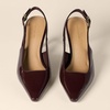 Amazon Essentials Women’s Pointed Toe Slingback Heels with Ankle Strap(Brown Patent)
