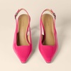 Amazon Essentials Women’s Pointed Toe Slingback Heels with Ankle Strap(Hot Pink Patent)