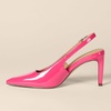 Amazon Essentials Women’s Pointed Toe Slingback Heels with Ankle Strap(Hot Pink Patent)