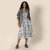 Amazon Essentials Women’s Regular-Fit Cotton Sateen Smocked Bodice Midi Dress with Removable Straps, A-line Ruffle(Black Ivory Folk Floral)
