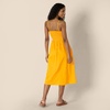 Amazon Essentials Women’s Regular-Fit Cotton Sateen Smocked Bodice Midi Dress with Removable Straps, A-line Ruffle(Golden Yellow)