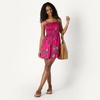 Amazon Essentials Women’s Regular-Fit Cotton Sateen Smocked Bodice Midi Dress with Removable Straps, A-line Ruffle(Hot Pink Red Leafy Floral)