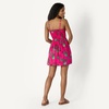 Amazon Essentials Women’s Regular-Fit Cotton Sateen Smocked Bodice Midi Dress with Removable Straps, A-line Ruffle(Hot Pink Red Leafy Floral)