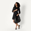 Amazon Essentials Women’s Regular-Fit Cotton Sateen Tiered Shirt Dress with Puff Shoulder Sleeves, Collar Band, Button-Front(Black)