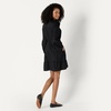 Amazon Essentials Women’s Regular-Fit Cotton Sateen Tiered Shirt Dress with Puff Shoulder Sleeves, Collar Band, Button-Front(Black)
