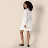 Amazon Essentials Women’s Regular-Fit Cotton Sateen Tiered Shirt Dress with Puff Shoulder Sleeves, Collar Band, Button-Front(White)