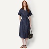 Amazon Essentials Women’s Relaxed-Fit Short Sleeve Button-Down Dress with Belt(Dark Midnight Wash)