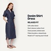 Amazon Essentials Women’s Relaxed-Fit Short Sleeve Button-Down Dress with Belt(Dark Midnight Wash)