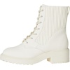 Amazon Essentials Women’s Rubberized Combat Boot with Chunky Outsole(Ecru Faux Leather)