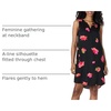 Amazon Essentials Women’s Sleeveless Woven A-line V Neck Shift Dress(Black Pink Flowers)