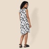 Amazon Essentials Women’s Sleeveless Woven A-line V Neck Shift Dress(Black White Abstract Floral)