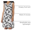 Amazon Essentials Women’s Sleeveless Woven A-line V Neck Shift Dress(Black White Abstract Floral)
