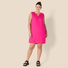 Amazon Essentials Women’s Sleeveless Woven A-line V Neck Shift Dress(Hot Pink)