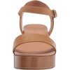 Amazon Essentials Women’s Two Band Ankle Strap Open Toe Flatform Sandal(Cognac)
