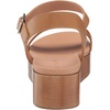 Amazon Essentials Women’s Two Band Ankle Strap Open Toe Flatform Sandal(Cognac)