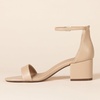 Amazon Essentials Women’s Two Strap Heeled Sandals with Adjustable Ankle Strap, Padded Memory Foam Insole(Beige Faux Leather)