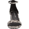 Amazon Essentials Women’s Two Strap Heeled Sandals with Adjustable Ankle Strap, Padded Memory Foam Insole(Black White Faux Snake Skin)