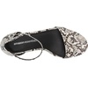 Amazon Essentials Women’s Two Strap Heeled Sandals with Adjustable Ankle Strap, Padded Memory Foam Insole(Black White Faux Snake Skin)